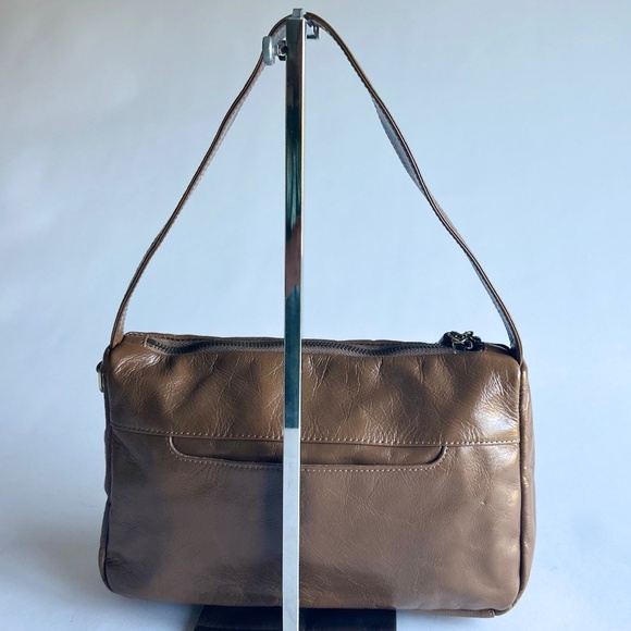 Hobo Brown Khaki Leather Tote Shoulder Bag - Picture 5 of 13